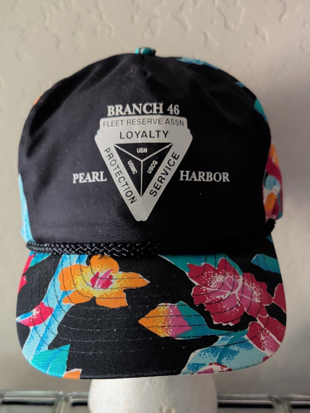 Vintage Brach 46 Hawaii Pearl Harbor  floral snapback